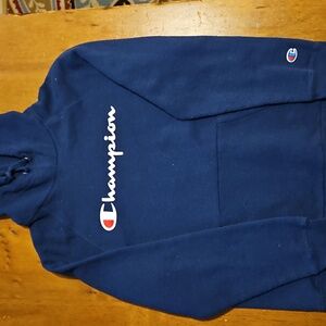 Champion Hoodie, navy blue. Size Medium.